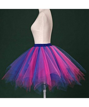 Slips Women's Teen's 1950s Vintage Tutu Tulle Petticoat Ballet Bubble Skirt Puffy Petticoat Underskirt - Royal Blue and Rose ...