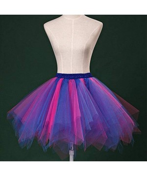 Slips Women's Teen's 1950s Vintage Tutu Tulle Petticoat Ballet Bubble Skirt Puffy Petticoat Underskirt - Royal Blue and Rose ...