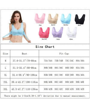 Bras Sport Bra for Women Front Cross Side Buckle Yoga Bra Sleep Wireless Bra - White-2pack - CD199OZZ5G3