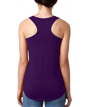 Camisoles & Tanks Smoke Meowt Womens Racerback Tank Top - Purple - CD1884ZGD2H