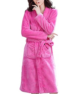 Robes Women's Plush Robe-Soft Plush Comfy House Sleepwear-Fleece Shawl Collar Spa BathrobeAdult Pajamas - Sp07 - CK19DIHKRMQ