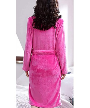 Robes Women's Plush Robe-Soft Plush Comfy House Sleepwear-Fleece Shawl Collar Spa BathrobeAdult Pajamas - Sp07 - CK19DIHKRMQ