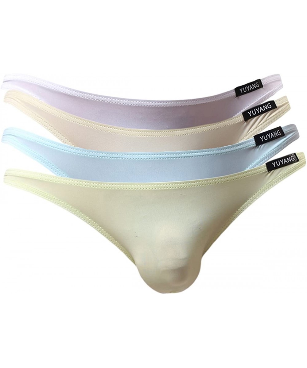 Briefs Men's Ice Silk Briefs Short Underwear - 4 Pack Mixed Color 02 - CQ188E7GGSR