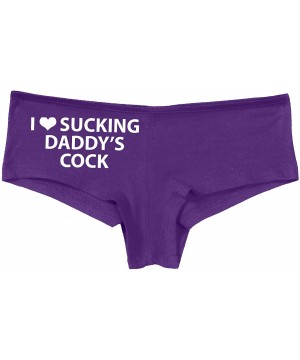 Panties I Love Sucking Daddys Cock DDLG Oral Slutty Purple Panties - White - C6195GSHCUU