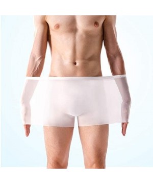 Boxer Briefs Men's Traceless Underwear Ice Silk Boxer Brief Sexy See-Through Transparent Briefs - White - CS18T83RMZ4