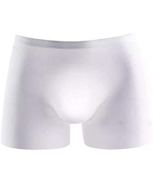 Boxer Briefs Men's Traceless Underwear Ice Silk Boxer Brief Sexy See-Through Transparent Briefs - White - CS18T83RMZ4