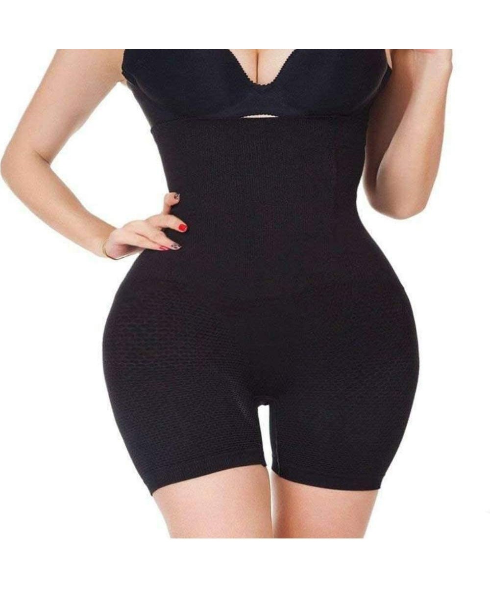 Shapewear Womens Shapewear Tummy Control Shorts High-Waist Panty Briefs Mid-Thigh Body Shaper Bodysuit - Black - CZ18SIA3MU9