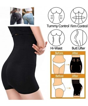 Shapewear Womens Shapewear Tummy Control Shorts High-Waist Panty Briefs Mid-Thigh Body Shaper Bodysuit - Black - CZ18SIA3MU9