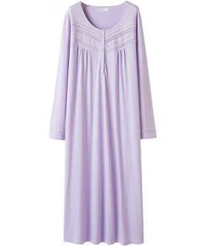 Nightgowns & Sleepshirts Nightgowns for Women All Cotton Soft Lightweight Long Nightshirt Sleepwear Lounge wear for Fall Wint...