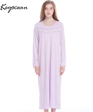 Nightgowns & Sleepshirts Nightgowns for Women All Cotton Soft Lightweight Long Nightshirt Sleepwear Lounge wear for Fall Wint...