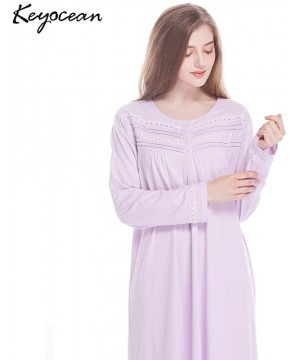 Nightgowns & Sleepshirts Nightgowns for Women All Cotton Soft Lightweight Long Nightshirt Sleepwear Lounge wear for Fall Wint...