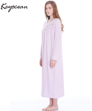 Nightgowns & Sleepshirts Nightgowns for Women All Cotton Soft Lightweight Long Nightshirt Sleepwear Lounge wear for Fall Wint...