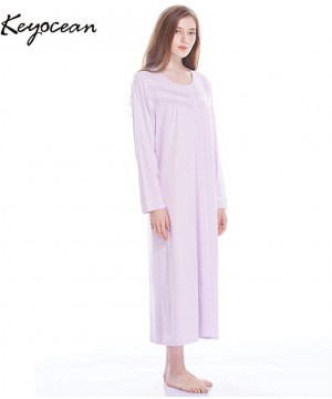 Nightgowns & Sleepshirts Nightgowns for Women All Cotton Soft Lightweight Long Nightshirt Sleepwear Lounge wear for Fall Wint...