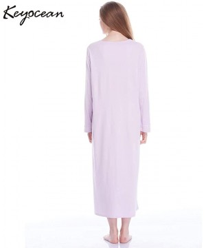 Nightgowns & Sleepshirts Nightgowns for Women All Cotton Soft Lightweight Long Nightshirt Sleepwear Lounge wear for Fall Wint...