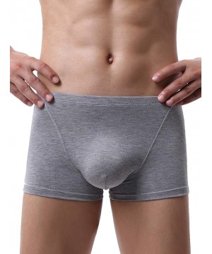 Boxer Briefs Men's Bulge Boxer Briefs Sexy Pouch Short Underwear Low Rise Mens Under Panties - Gray - C71946436T0