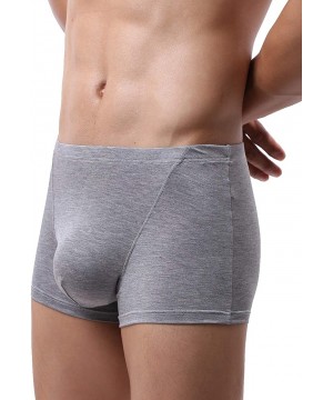 Boxer Briefs Men's Bulge Boxer Briefs Sexy Pouch Short Underwear Low Rise Mens Under Panties - Gray - C71946436T0