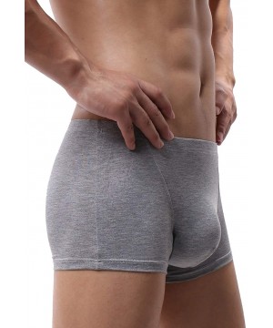 Boxer Briefs Men's Bulge Boxer Briefs Sexy Pouch Short Underwear Low Rise Mens Under Panties - Gray - C71946436T0