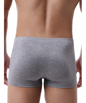 Boxer Briefs Men's Bulge Boxer Briefs Sexy Pouch Short Underwear Low Rise Mens Under Panties - Gray - C71946436T0