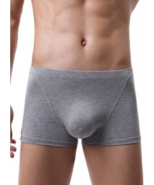 Boxer Briefs Men's Bulge Boxer Briefs Sexy Pouch Short Underwear Low Rise Mens Under Panties - Gray - C71946436T0