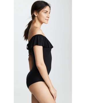 Shapewear Intimates Women's Ruth Modal Ruffle Bodysuit - Black - C418QSIXAL2