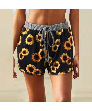 Bottoms Shorts for Women Casual Summer - Elastic Waist Soft Lounge Shorts Casual Pajama Shorts - Black - CS19CKZN0US