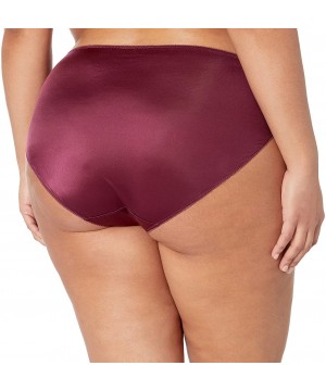 Panties Women's Plus Size Hi Leg Lace Detail Panty- 3 Pack - Blue Nights/Magenta Haze/Grape Wine - C518CC0DISA