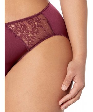 Panties Women's Plus Size Hi Leg Lace Detail Panty- 3 Pack - Blue Nights/Magenta Haze/Grape Wine - C518CC0DISA