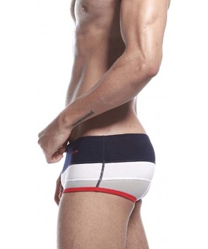 Boxer Briefs Men's Cotton Boxer Briefs Soft Breathable Color Stripe Boxer Underpants Underwear - White - C518H97S0ND