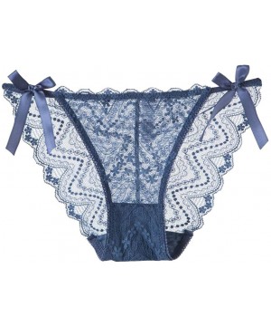 Garters & Garter Belts Sexy Lingerie Lace Brief Underpant Sleepwear Underwear M-XL - Blue - CM199U557SX