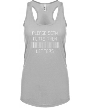 Camisoles & Tanks Please Scan Flats Then Letters Womens Racerback Tank Top - Heather Grey - CD17YXYDYWN