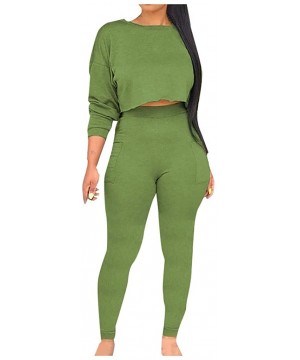 Sets Tracksuit Sweatshirt Pants Sets Women 2Pcs Sports Long Sleeve Casual Suit - Green 02 - CW1982ZZLNS