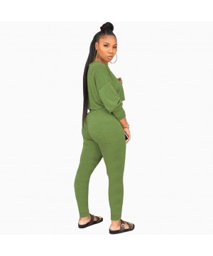 Sets Tracksuit Sweatshirt Pants Sets Women 2Pcs Sports Long Sleeve Casual Suit - Green 02 - CW1982ZZLNS