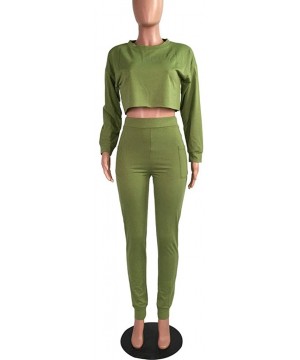 Sets Tracksuit Sweatshirt Pants Sets Women 2Pcs Sports Long Sleeve Casual Suit - Green 02 - CW1982ZZLNS