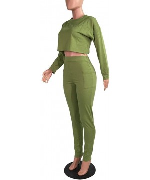 Sets Tracksuit Sweatshirt Pants Sets Women 2Pcs Sports Long Sleeve Casual Suit - Green 02 - CW1982ZZLNS