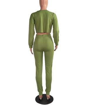 Sets Tracksuit Sweatshirt Pants Sets Women 2Pcs Sports Long Sleeve Casual Suit - Green 02 - CW1982ZZLNS