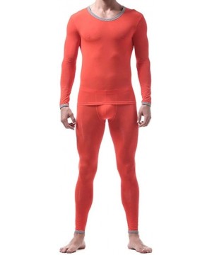 Thermal Underwear Sexy Male Long Johns Men's Thermal Underwear Sleepwear Ice Silk Lounge Tight Translucent Long Sleeve Unders...