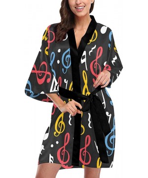 Robes Custom Fire Musical Note Stripe Women Kimono Robes Beach Cover Up for Parties Wedding (XS-2XL) - Multi 4 - CF194S30WRW