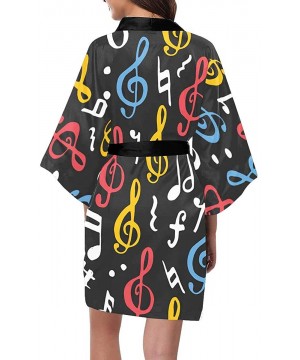 Robes Custom Fire Musical Note Stripe Women Kimono Robes Beach Cover Up for Parties Wedding (XS-2XL) - Multi 4 - CF194S30WRW