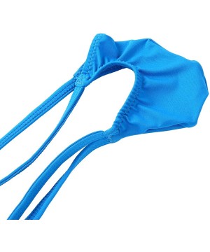 G-Strings & Thongs Men's Low Rise Sexy T-Back Jockstrap Open Back G-Strings Bikini Thongs Underwear - Blue - C818SCZH067