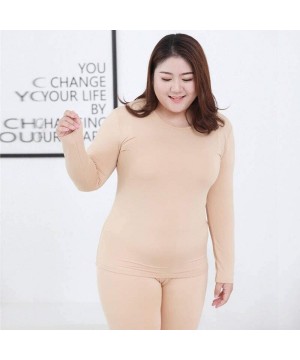 Thermal Underwear Winter Clothes Women Long Sleeve Thermal Autumn Solid Warm Women Thermal Underwear - Qian Zi - C6193UAQ8CS