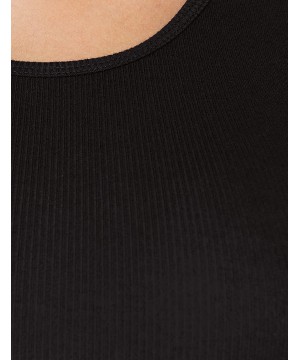 Shapewear Women's Cotton Bodysuit - Black (Black) - CX18TQYNQ75