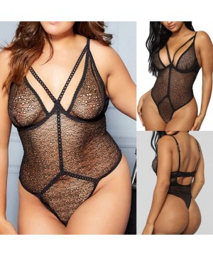 Nightgowns & Sleepshirts Sexy Lingerie for Women Lace Underwear Hollow Bodysuit Backless Siamese Erotic Babydoll Fishnet Chem...