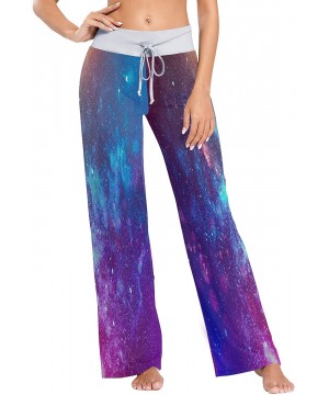 Bottoms Womens Pajama Lounge Pants Galaxy Wolf Wide Leg Casual Palazzo Pj Sleep Pants Girls - As Color 3 - C1199SGZDKX