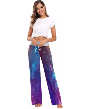 Bottoms Womens Pajama Lounge Pants Galaxy Wolf Wide Leg Casual Palazzo Pj Sleep Pants Girls - As Color 3 - C1199SGZDKX