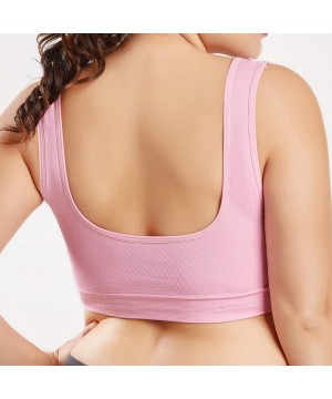 Robes Tops for Women Fashion 2019-Women Pure Color Plus Size Ultra-Thin Large Bra Sports Bra Full Bra Cup Tops - Pink - CI18T...