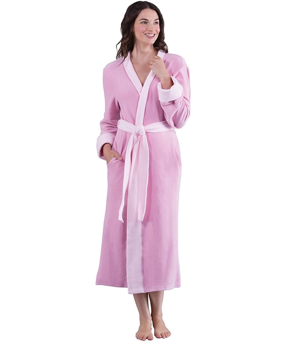 Robes Fleece Robes for Women - Ultra Plush Women's Fleece Robes - Pink - C718CD92MRW