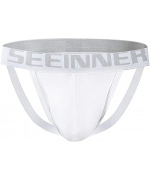 Briefs Mens Jockstrap Underwear for men Cotton Jock Strap Gym Athletic Supporter - White - CO199UHSRTR