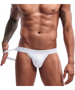 Briefs Mens Jockstrap Underwear for men Cotton Jock Strap Gym Athletic Supporter - White - CO199UHSRTR