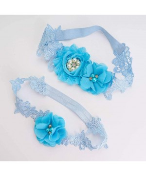 Garters & Garter Belts Womens Sexy Lace Wedding Garter Set for Bride Party Prom Garters 2 Pcs - 3-blue - CJ1927ZR8AO