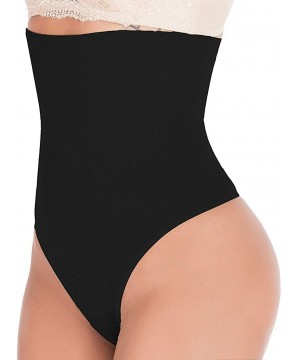 Shapewear High Waist Butt Lifter Thong Shaperwear Tummy Control Butt Enhancer Shaper Panty - Black - CR1924O2CAY